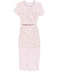 Self-Portrait - Vestido midi con detalle de perlas - Lyst