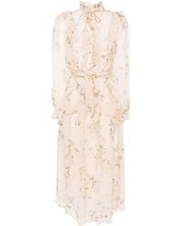 Zimmermann - Natura Ruffled Midi Dress - Lyst