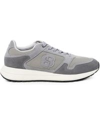 BOSS - Logo-Patch Panelled Sneakers - Lyst