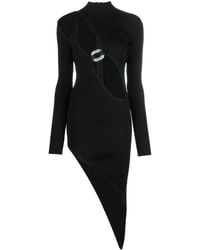 David Koma - Crystal Embr Buckle Cut Out Assym Skirt Dresses Black - Lyst