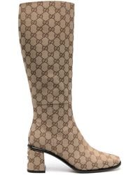 Gucci - GG Supreme-canvas Knee-high Boots - Lyst