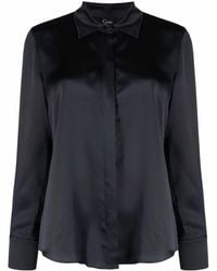 Carine Gilson - Long-Sleeve Silk-Satin Shirt - Lyst