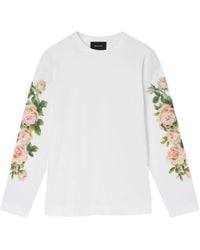 Simone Rocha - T-Shirt Met Lange Mouwen En Rozenprint - Lyst