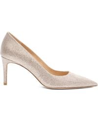 Stuart Weitzman - 75Mm Stuart Power 75 Glitter Pointed-Toe Pumps - Lyst