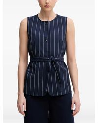 Benetton - Pinstriped Belted Top - Lyst