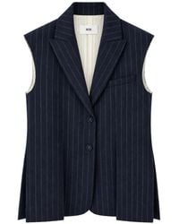 SOLOTRE - Pinstripe-Pattern Sleeveless Waistcoat - Lyst