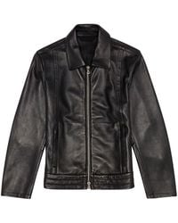 DIESEL - Shirt Jacket In Supple Leather - Lyst