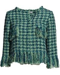 Charlott - Chaqueta Con Motivo Pied De Poule Y Flecos - Lyst