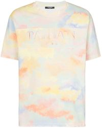 Balmain - Cloud Vintage Logo-embroidered Cotton T-shirt - Lyst