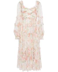 Needle & Thread - Immortal Rose Floral-Print Midi Dress - Lyst