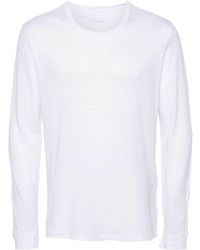 120% Lino - Halb transparentes Leinen-T-Shirt - Lyst
