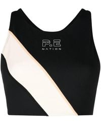 P.E Nation - Panelled Logo-Print Sports Bra - Lyst