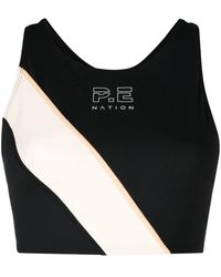 P.E Nation - Panelled Logo-Print Sports Bra - Lyst