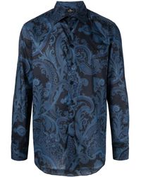 Etro - Paisley-print Pegaso-motif Cotton Shirt - Lyst