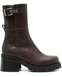 Ganni - 70Mm Zip-Up Boots - Lyst