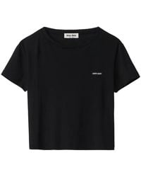 Miu Miu - Logo-Patch Short-Sleeve T-Shirt - Lyst