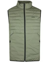 BOSS - Quilted Zip Vest - Lyst