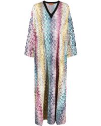 Missoni - V-neck Knitted Maxi Dress - Lyst