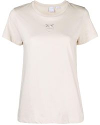Pinko - T-shirt Met Geborduurde Bloemen - Lyst