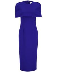 Roland Mouret - Robe Mi-Longue À Cape Superposée - Lyst