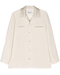 Nanushka - Tweed-Hemd mit Druckknöpfen - Lyst