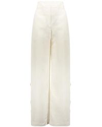 Ellery - Flared-Leg Satin-Finish Trousers - Lyst