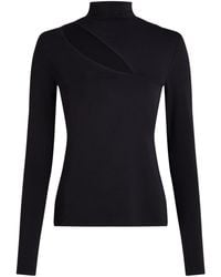 Karl Lagerfeld - Cut-out Mock-neck Top - Lyst