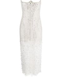 Cristina Savulescu - Noble Jewel Crystal-embellished Strapless Midi Dress - Lyst