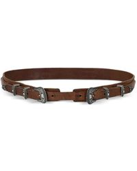 Fortela - Double-Buckle Leather Belt - Lyst