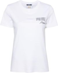 Moschino - T-shirt Van Biologisch Katoen Met Logoprint - Lyst