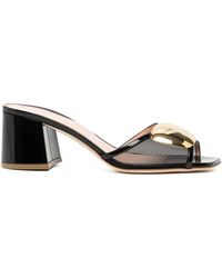 Rupert Sanderson - Rounded-Plaque Mid-Heel Sandals - Lyst