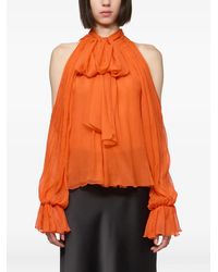 Atu Body Couture - Cold-Shoulder Pussy-Bow Blouse - Lyst