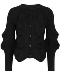 Issey Miyake - Linkage Button Ridged Cardigan - Lyst