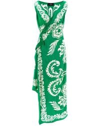 Etro - Floral Midi Dress Abiti Verde-Donna - Lyst