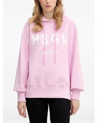 MSGM - Sudadera Con Capucha Y Detalle De Logo - Lyst