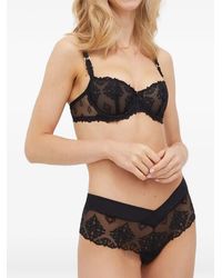 Chantelle - Floral-Embroidered Mesh Bra - Lyst