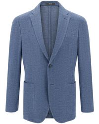 BOGGI - Blazer Herringbone Wool-Cotton B Jersey - Lyst