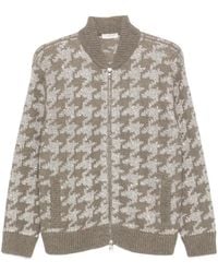 Panicale - Houndstooth-Pattern Sequin-Embellished Cardigan - Lyst