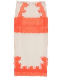 Patrizia Pepe - Lace-Detail Midi Skirt - Lyst