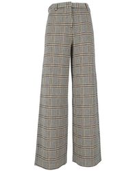 Fabiana Filippi - Check-Pattern Wide-Leg Trousers - Lyst