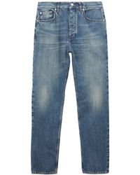 Burberry - Straight-leg Washed Denim Trousers - Lyst