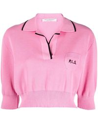 Philosophy Di Lorenzo Serafini - Cropped Polo-Collar Sweater - Lyst