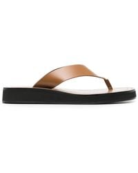 The Row - Leather Flip Flops - Lyst