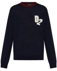 DSquared² - D2 College Logo-Patch Wool Sweater - Lyst