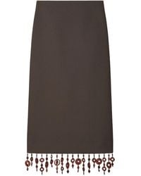 Tory Burch - Embellished Crepe Midi Skirt - Lyst