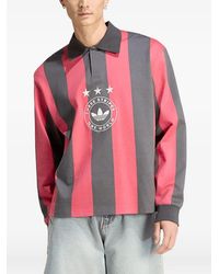 adidas - Striped-Pattern Polo Shirt - Lyst