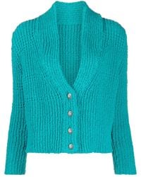 Fortela - V-Neck Cropped Cotton Cardigan - Lyst