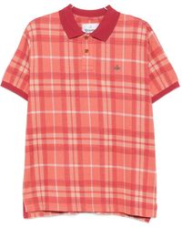 Vivienne Westwood - Check-Pattern Orb-Embroidered Polo Shirt - Lyst