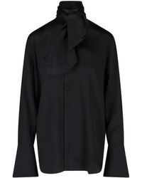 Sa Su Phi - Tie-Neck Flared-Cuff Shirt - Lyst