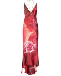 Roberto Cavalli - Midikleid Mit Abstraktem Print - Lyst